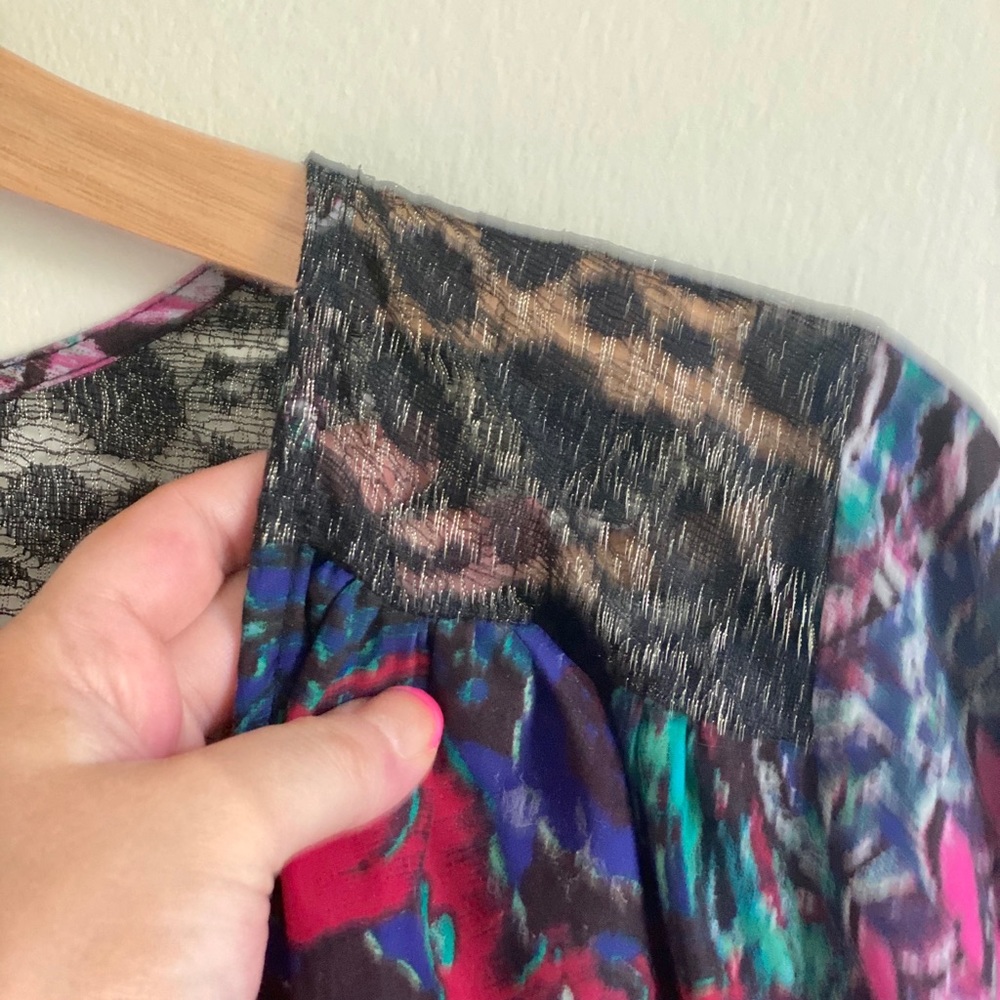 SNAKE PRINT EMBROIDERED & EMBELLISHED BLOUSE TOP - Picture 8 of 10